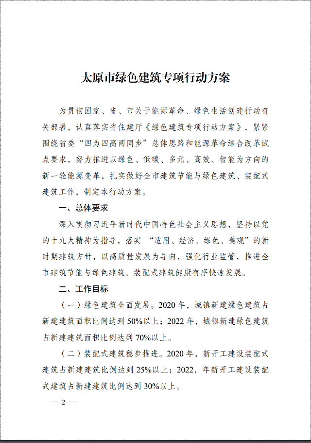 太原市住房和城鄉(xiāng)建設(shè)局關(guān)于印發(fā)《太原市綠色建筑專項行動方案》的通知