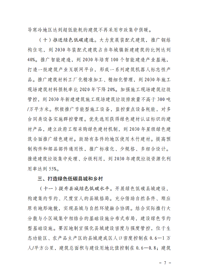 住房和城鄉(xiāng)建設(shè)部　國家發(fā)展改革委關(guān)于_印發(fā)城鄉(xiāng)建設(shè)領(lǐng)域碳達(dá)峰實(shí)施方案的通知