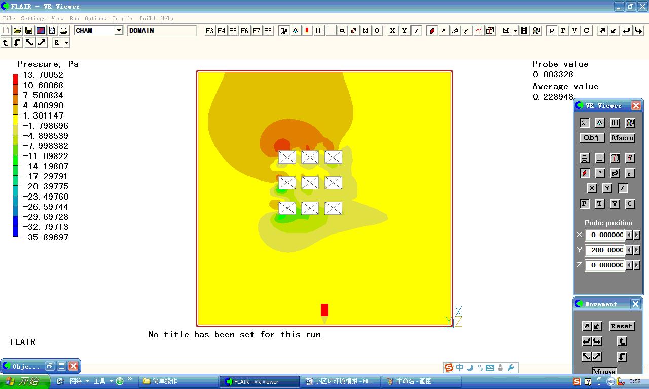 用Phoenics2009做的小區(qū)風(fēng)環(huán)境模擬