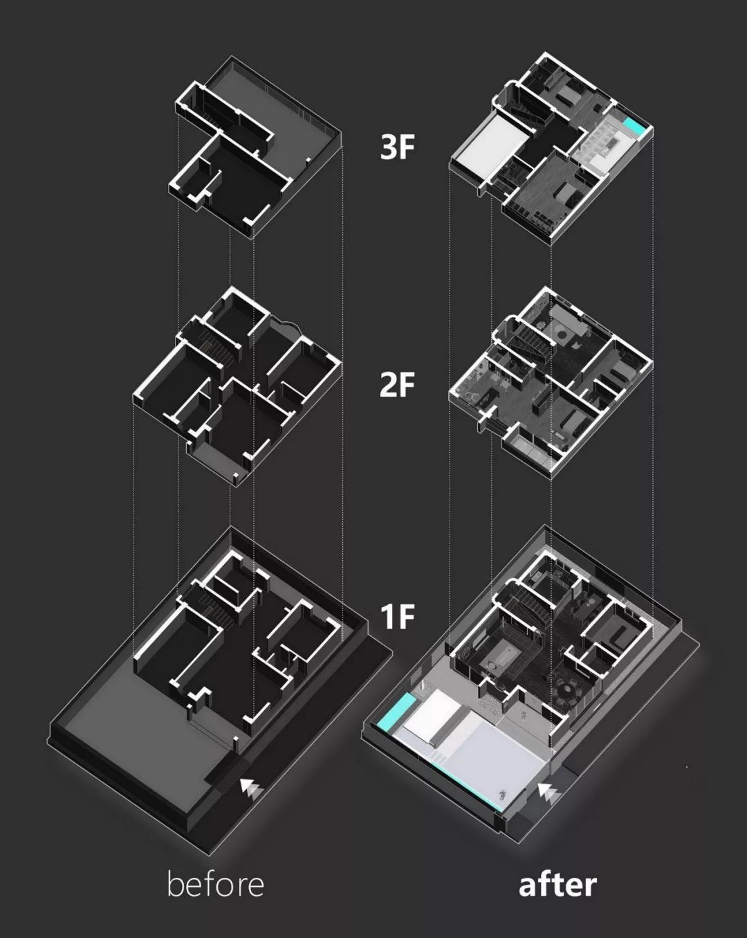 廢棄30年的舊宅，建筑師改后不僅清爽通透，還多了1間房和2個(gè)院子